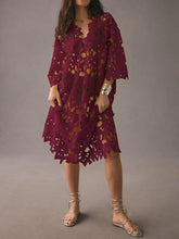Load image into Gallery viewer, Cover Up Lace Beach Midi Dress
