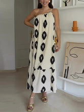 Load image into Gallery viewer, Sunshine Ethnic Print One Shoulder Loose Maxi Dress
