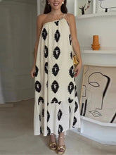 Load image into Gallery viewer, Sunshine Ethnic Print One Shoulder Loose Maxi Dress
