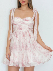 Shoulder Tie Mini Dress