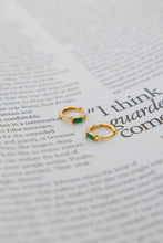Load image into Gallery viewer, 18K Gold Plated Eyes To The Soul Earrings Emerald
