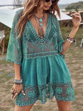 Load image into Gallery viewer, Loose Lace Beach Vacation Bikini Cover-Up Dress
