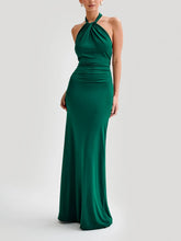 Load image into Gallery viewer, Slinky Halter Maxi Dress - Navy
