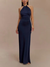 Load image into Gallery viewer, Slinky Halter Maxi Dress - Navy
