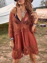 Load image into Gallery viewer, Loose Lace Beach Vacation Bikini Cover-Up Dress
