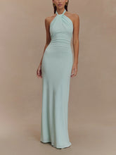 Load image into Gallery viewer, Slinky Halter Maxi Dress - Navy
