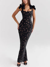 Load image into Gallery viewer, Elegant Bow Strap Festive Maxi Dress
