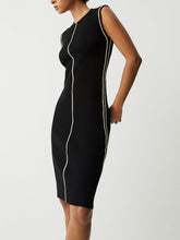 Load image into Gallery viewer, Contrast Piping Midi Sweater Dress
