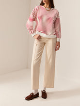 Load image into Gallery viewer, Contrast Trim Striped Sweatshirt
