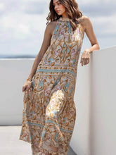 Load image into Gallery viewer, Exquisite Satin Ocean Treasure Print Maxi Dress

