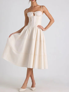 Lace Trim Midi Dress