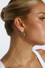 Load image into Gallery viewer, 18k Gold Plated Crystal Lover Earrings Green Gold

