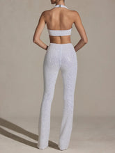 Load image into Gallery viewer, Textured Fabric Open Back Jumpsuit
