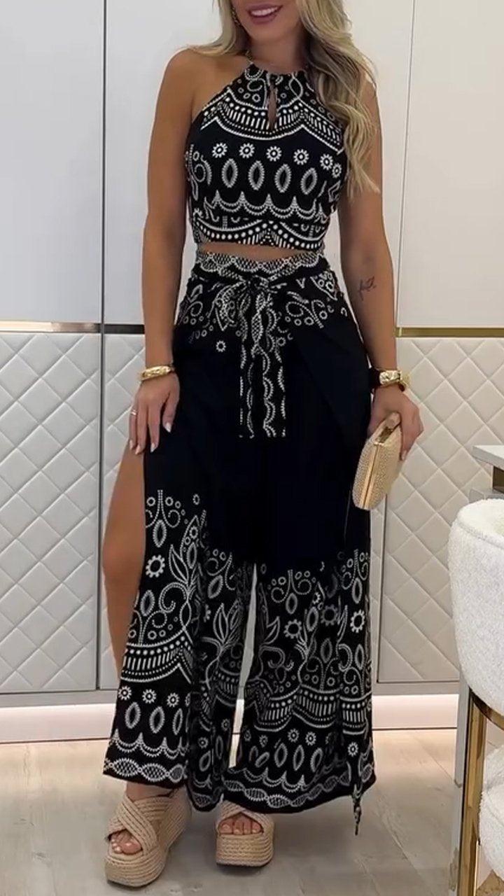 Printed Holiday Casual Three-Piece Suits